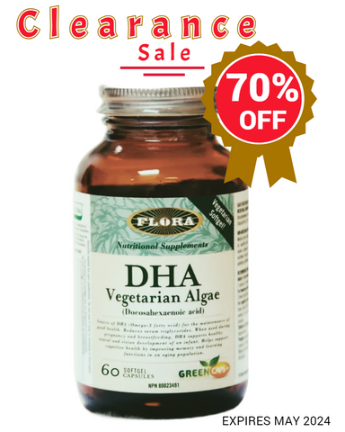 Flora DHA Vegetarian Algae 60 Veg Softgels - Expires May 2024