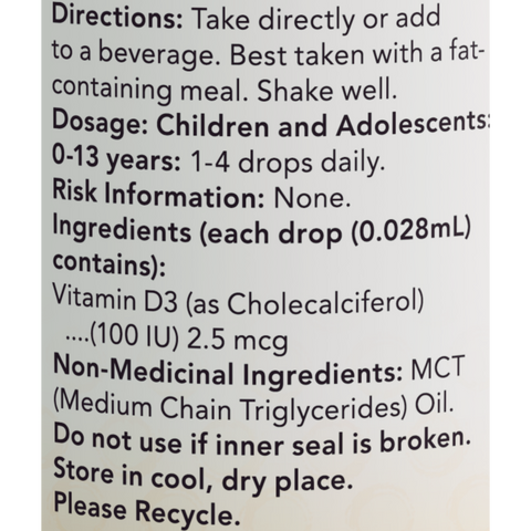 NOW  Kids Vitamin D-3 Liquid Drops (60mL)