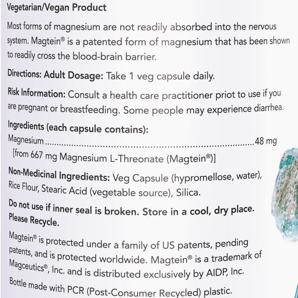 NOW Supplements Magtein Magnesium LThreonate Natural Health Garden