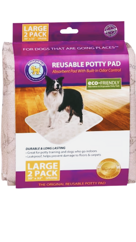 Pooch Pad Reusable Absorbent Potty Pads Beige Large (30 x 32 - 2 Pack)