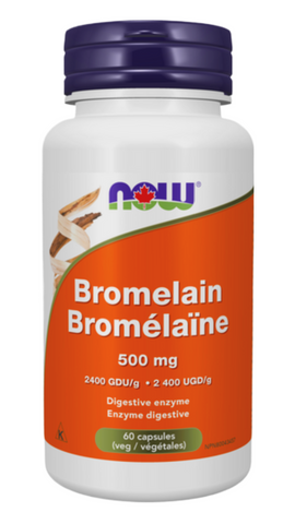 NOW Supplements Bromelain 500mg 2400 GDU/g (60 VegCaps)