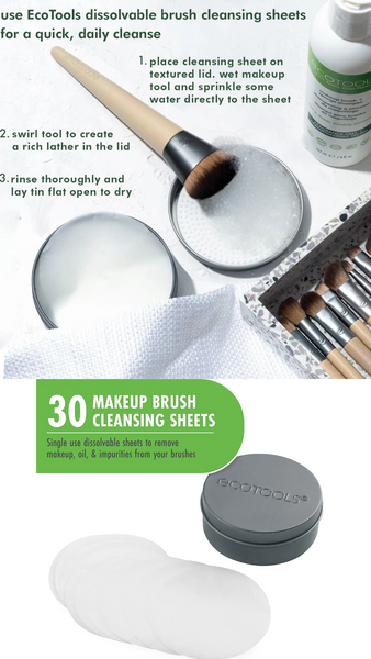 EcoTools Makeup Brush Cleansing Sheets (1 Set) – Natural Health Garden