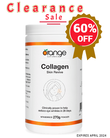 Orange Naturals Collagen Skin Revive Powder 270g, Expires April 2024