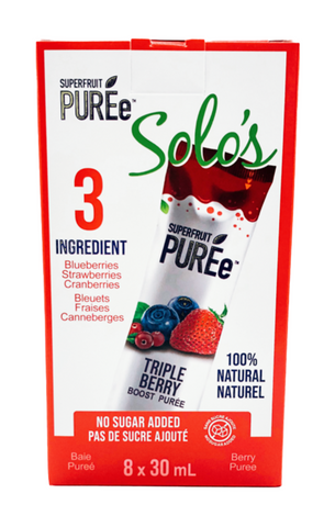 Superfruit Puree Solo’s Triple Berry, 8 x 30ml