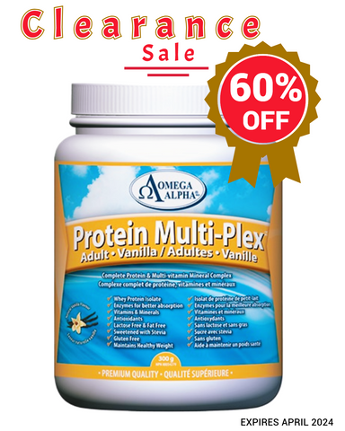 Omega Alpha Protein MultiPlex Adult Vanilla Flavor (300g)- Expires April 2024
