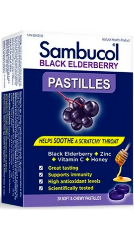 Sambucol Black Elderberry Pastilles (20 Soft & Chewy Pastilles)
