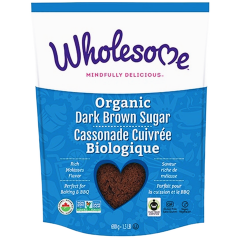 Wholesome Organic Dark Brown Sugar - Rich in Molasses Flavor (680g)