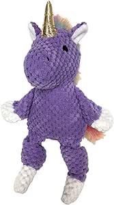 FoufouBrands Foufit Rainbow Bright Knotted Purple Unicorn Dog Toy - Large 15"
