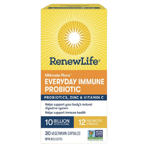 RenewLife Ultimate Flora Everyday Immune Probiotic 10 Billion Active Cultures 30 Veggie Caps - Expires May 2024