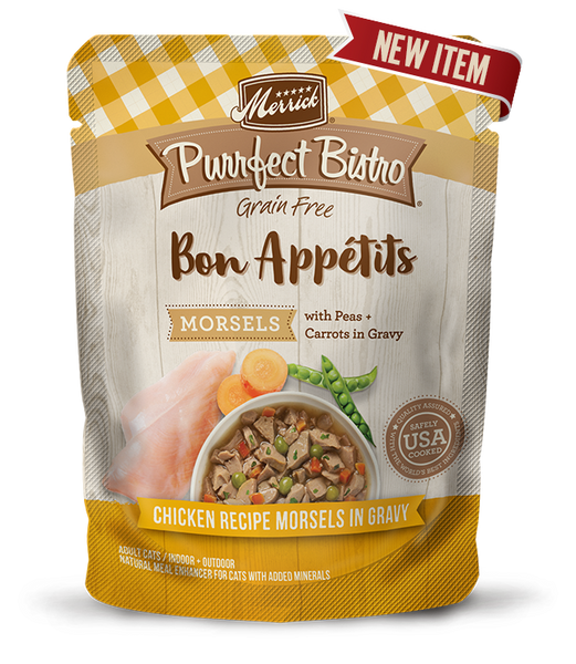 Merrick Purrfect Bistro Bon Appétits Chicken Recipe Morsels in Gravy 3oz - Wet Cat Food
