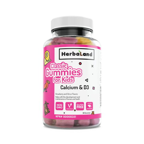 Herbaland Calcium And D3 Classic Gummies For Kids (60 Gummies)