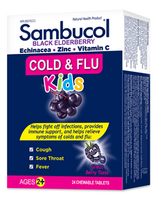 Sambucol Cold & Flu Kids 24 Chewables