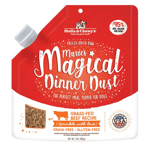 Stella & Chewy’s Marie’s Magical Dinner Dust Grass-Fed Beef Freeze-Dried Topper For Dogs (7 Oz)
