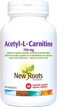 New Roots Herbal Acetyl-L-Carnitine 750mg - 90 Veggie Caps