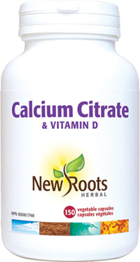 New Roots Herbal Calcium Citrate & Vitamin D (150 Veg Caps)