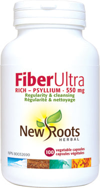 New Roots Herbal Fiber Ultra Rich - Psyllium 550mg (100 Veg Caps)