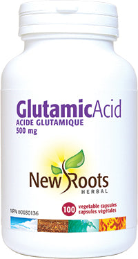 New Roots Herbal Glutamic Acid 500mg (100 Veg Caps)
