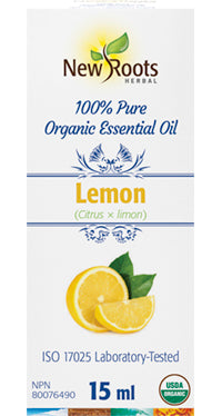 New Roots Herbal Organic Lemon Essential Oil 15ml