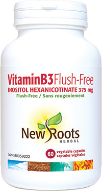 New Roots Herbal Vitamin B3 Flush-Free 375mg Inositol Hexanicotinate (60 Veg Caps)