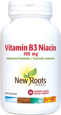 New Roots Herbal Vitamin B3 Niacin 100mg (90 Veg Caps)