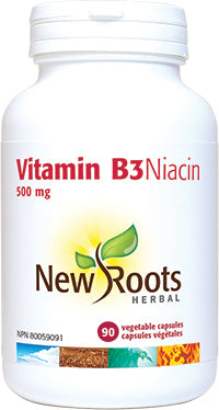 New Roots Herbal Vitamin B3 Niacin 500mg (90 Veg Caps)