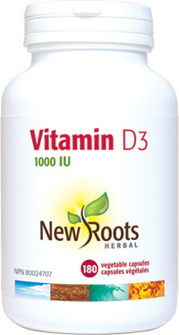 New Roots Herbal Vitamin D3 1000 IU (180 Veg Caps)