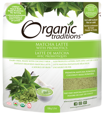 Organic Traditions Matcha Latte with Probiotics, 150g