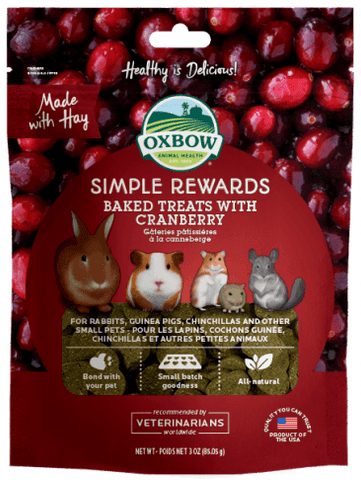 Oxbow Simple Rewards Baked Treats with Cranberry (3 oz)