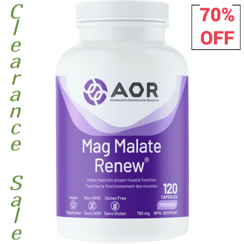 AOR Mag Malate Renew (120 Veg Caps) - Expires October 2023