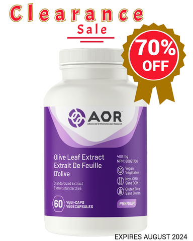 AOR Olive Leaf Extract 60 Veggie Caps - Expires August 2024