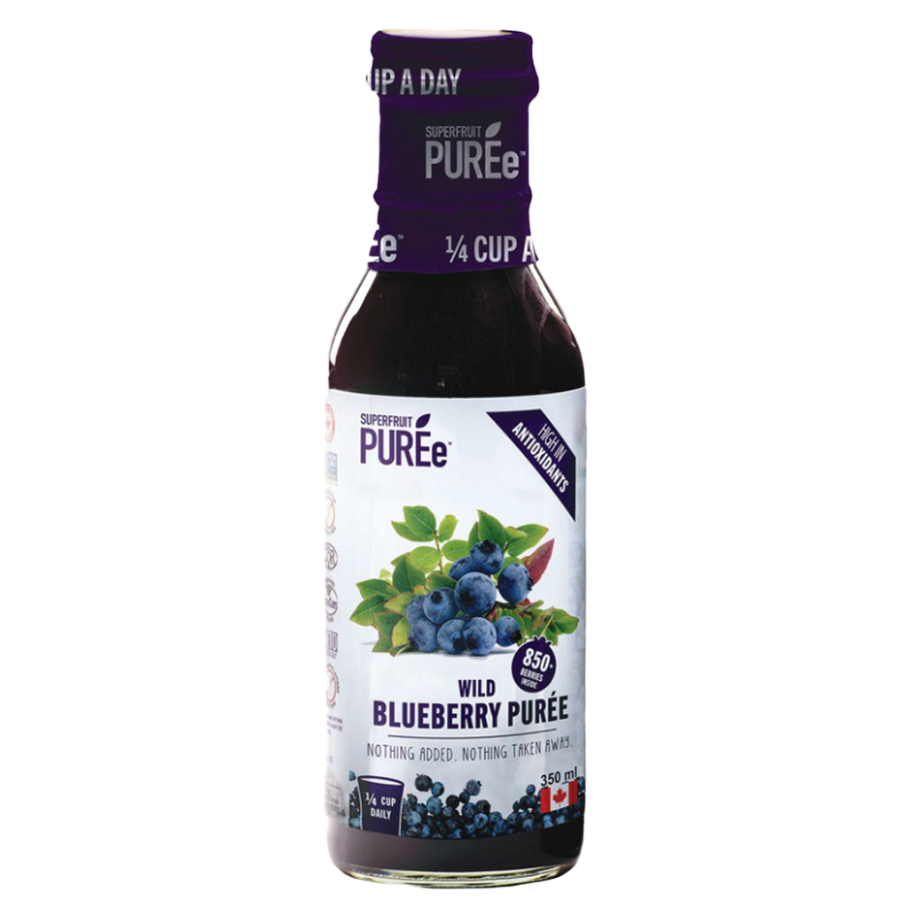 Superfruit Purée Wild Blueberry Puree – 350ml Glass Bottle – Natural ...