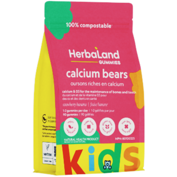 Herbaland Calcium And D3 Gummies For Kids (Sugar-Free) - (90 Gummies)