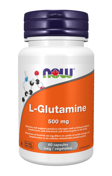 NOW Foods L-Glutamine 500mg, 60 Veggie Caps