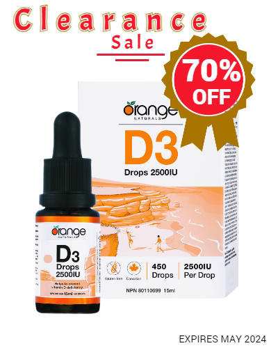 Orange Naturals Kids D3 Drops 400IU 15ml - Expires May 2024