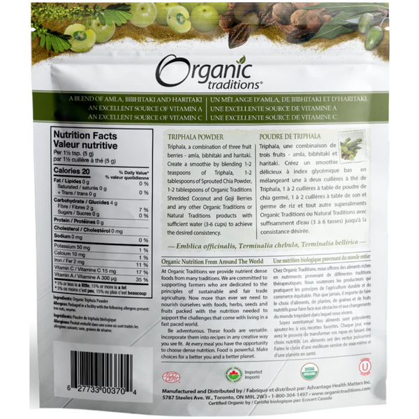 Organic Traditions Triphala Powder Natural Health Garden