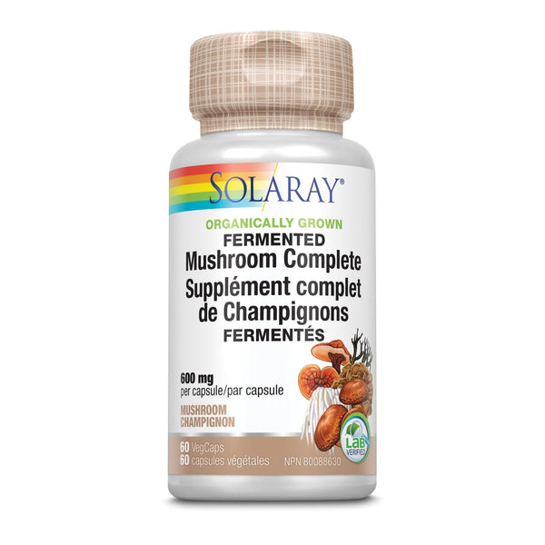 Solaray Organically Grown Fermented Mushroom Complete 600 mg (60 VegCaps)