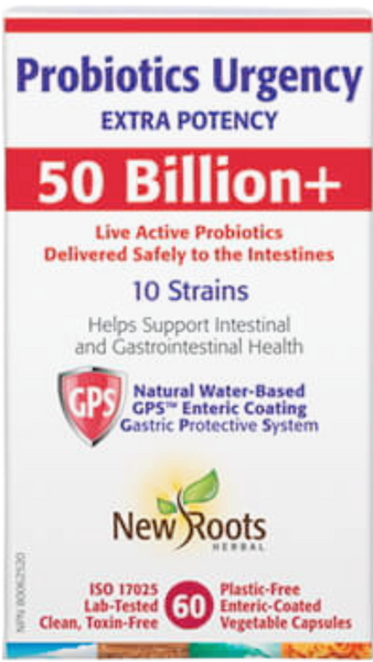 New Roots Herbal Probiotics Urgency Extra Potency 50 Billion+ 10 Strains