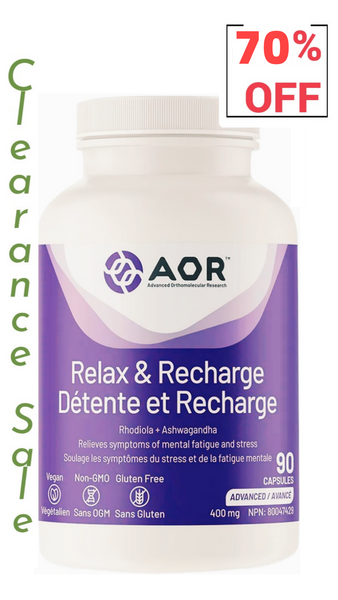 AOR Relax & Recharge (90 Veg Caps) - Expires November 2023