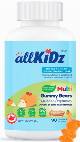 allKiDz Multi Gummy Bears Vegetarian (90 Gummies)