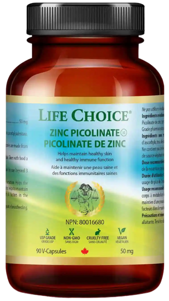 Life Choice Zinc Picolinate 50mg (90 VegCaps)