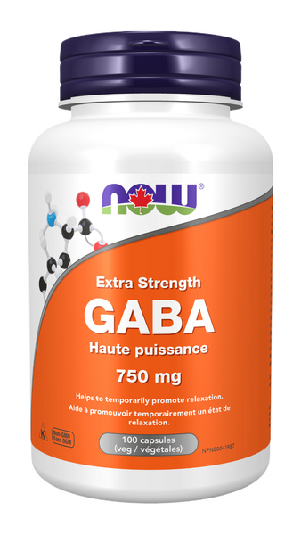 NOW Foods GABA Extra Strength 750mg (100 VegCaps)