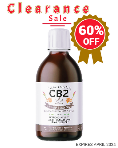 Cannanda CB2 Hemp Seed Oil, Natural Sweet Ginger Flavour 240ml, Expires April 2024