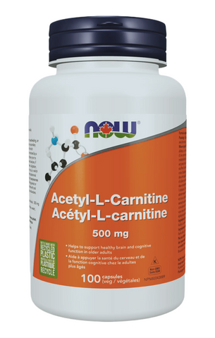 NOW Foods Acetyl-L-Carnitine - 500mg, 100 VegCaps