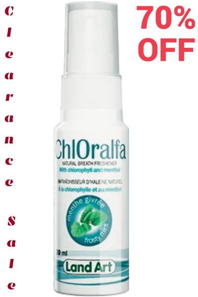 Land Art ChlOralfa Breath Freshener Frosty Mint (Single) - Expires November 2023