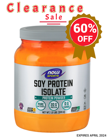 NOW Sports Soy Protein Isolate - 544g - Expires April 2024