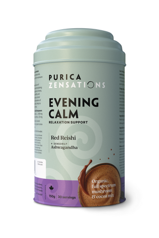 Purica Zensations Evening Calm - Red Reishi & Ashwagandha Mushroom Cacao Mix (150g/30 Serving)