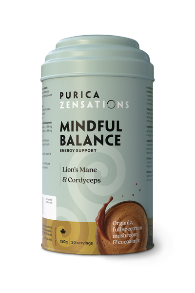 Purica Zensations Mindful Balance - Lion's Mane & Cordyceps Mushroom Cacao Mix (150g/30 Serving)
