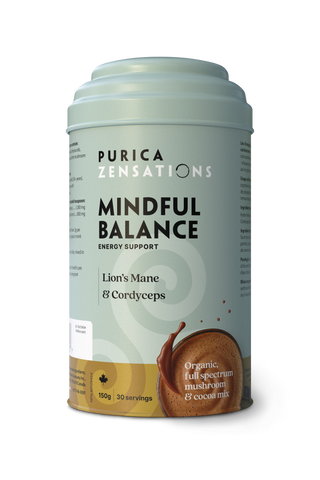 Purica Zensations Mindful Balance - Lion's Mane & Cordyceps Mushroom Cacao Mix (150g/30 Serving)