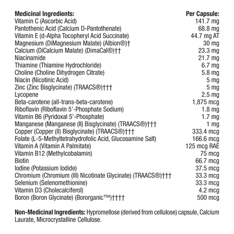 Thorne Essential Nutrients 50+ (180 Capsules)