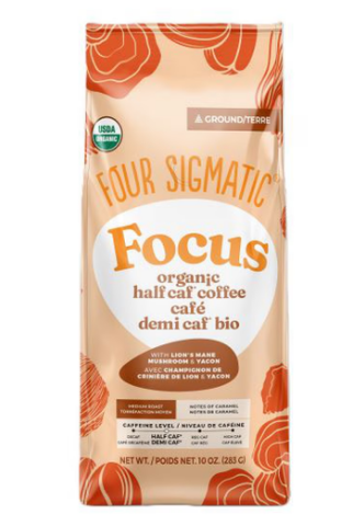 Four Sigmatic FOCUS HALF CAF Ground Organic Coffee with Lion's Mane Mushroom & Yacon - (283g/10oz)